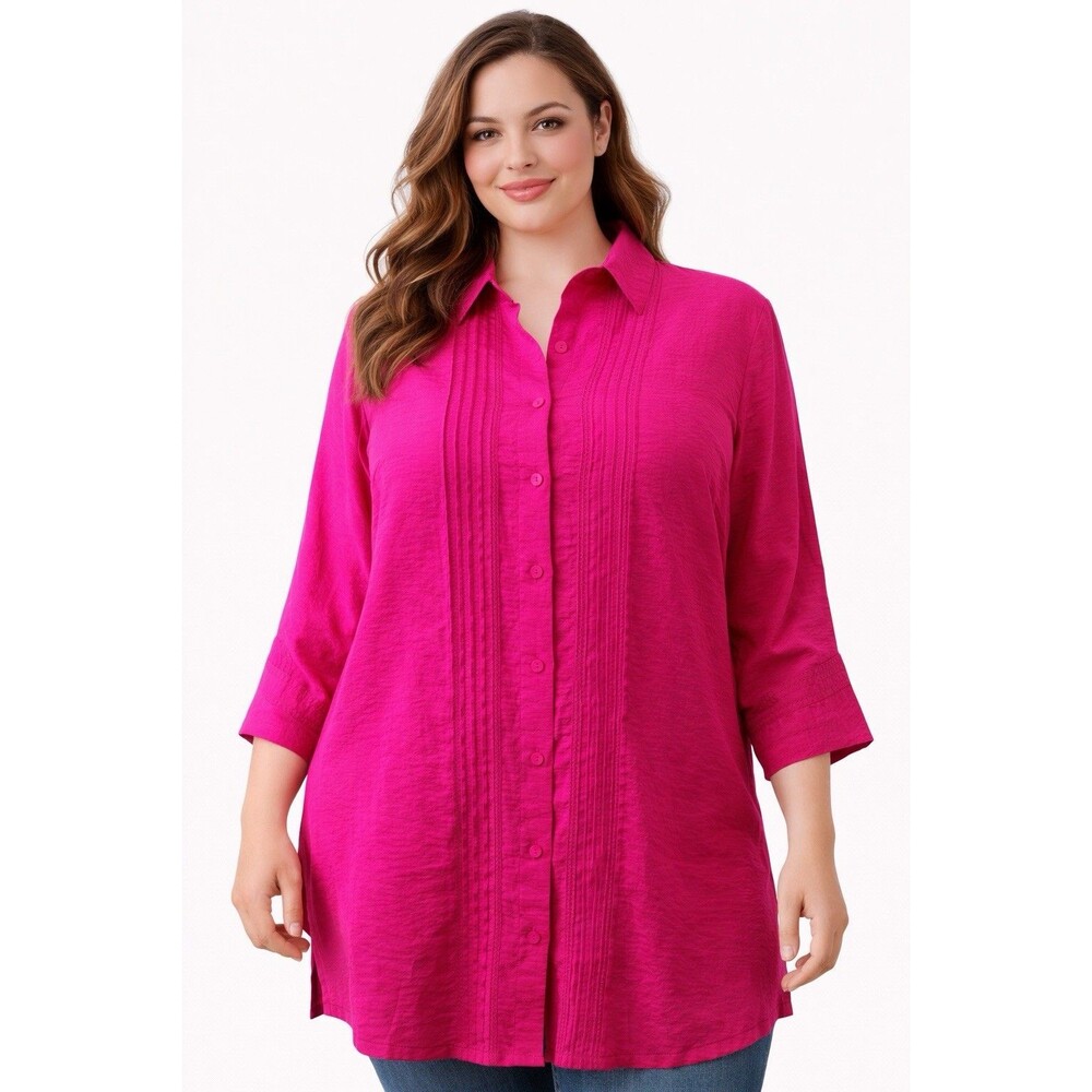 Women's Pink Button-Up Top